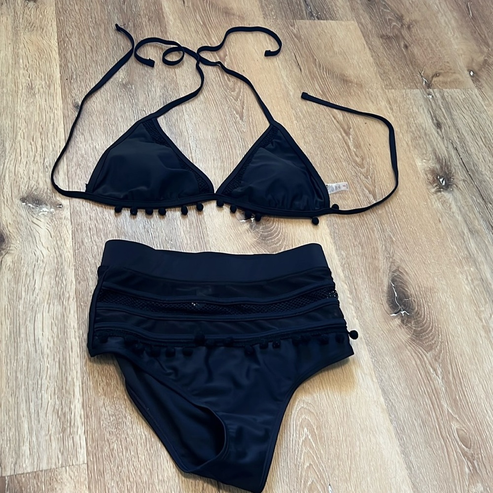 High waisted size small black bikini